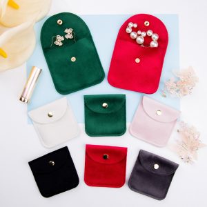 Bolsa de terciopelo con botón para bisuteria y regalo pack 10 Uds.
