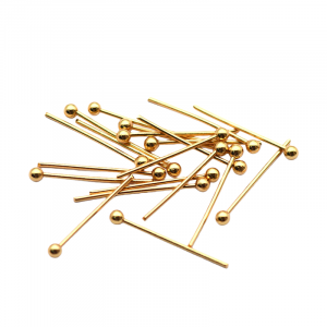 Aguja de acero inoxidable con punta de bola color dorado