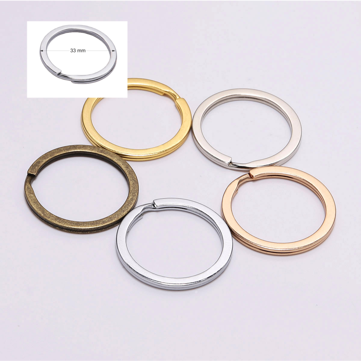 Anilla de llavero 33mm Lote de 20 Uds./100Uds.