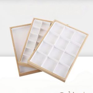 Bandeja expositor organizador de bambu 12 ranuras