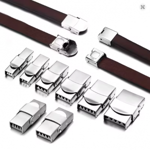 Cierre de acero inoxadabe para pulsera de cuero plano