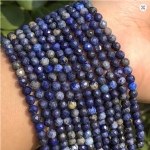 Cuenta de piedra natural facetada lapislazuli A de 2/3/4mm