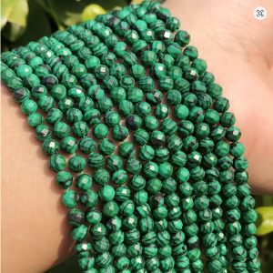 Cuenta de piedra natural facetada malachite de 2/3/4mm
