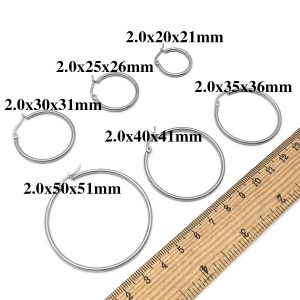 Alternative view of Aro de pendiente acero inoxidable grosor 2mm varios medidas Pack 12 Uds.