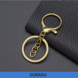 Anilla llavero juego 3 piezas dorado 33mm Lote de 10Uds./50Uds.