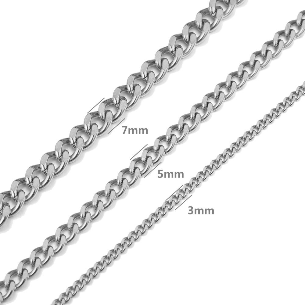 Cadena acero inoxidabel 3/5/7mm pulsera collar - Imagen 2