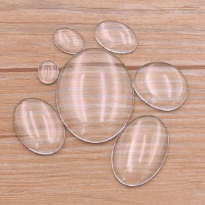 Cristal transparente ovalo para camafeo medidas varias