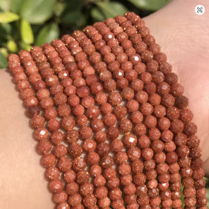 Cuenta de piedra natural facetada gold sandstone de 2/3/4mm