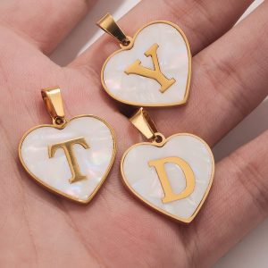 Dijes de iniciales acero inoxidable A-Z para DIY - Imagen 3