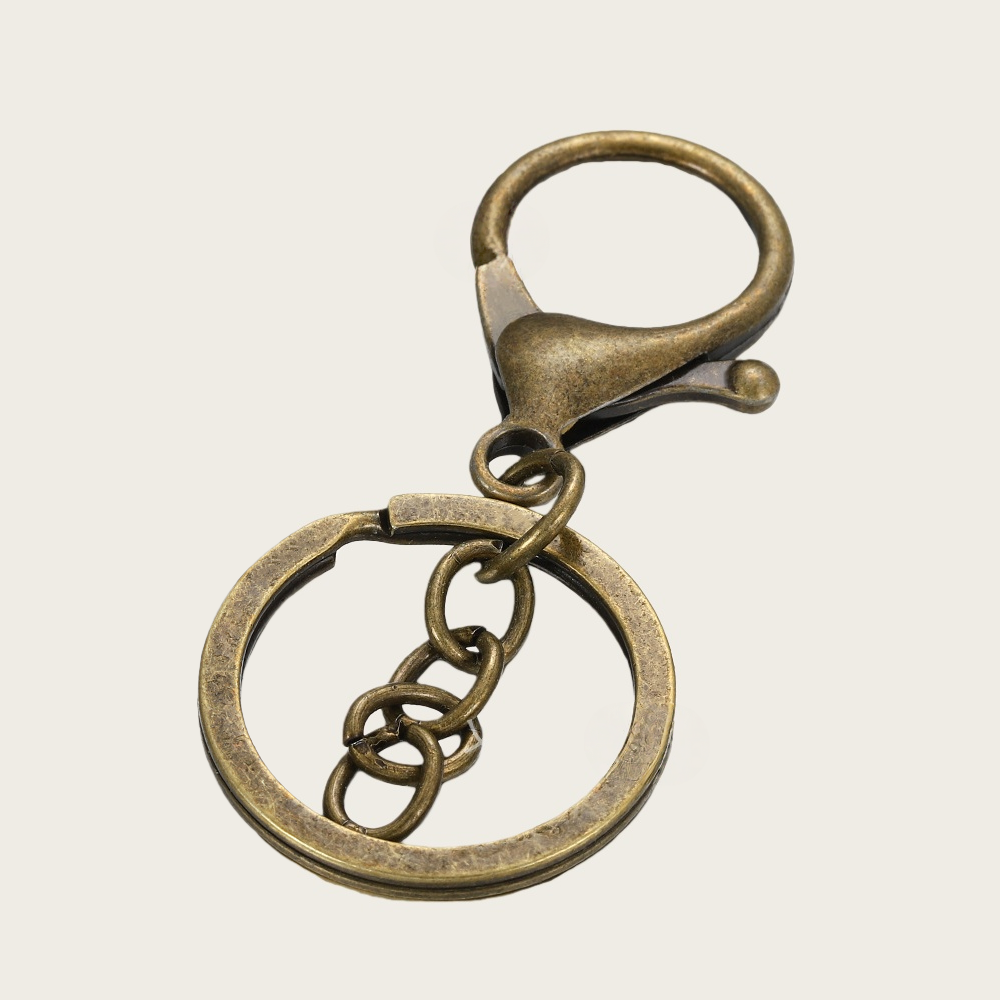 Anilla llavero juego 3 piezas 33mm bronce Lote de 10Uds./50Uds.