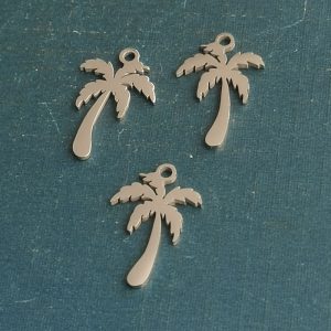 Colgante acero inoxidable palmera plateado 36 Uds.