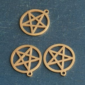 Colgante acero inoxidable pentagrama dorado 18 Uds.