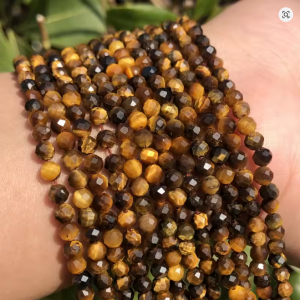 Cuenta de piedra natural facetada tiger eye de 2/3/4mm