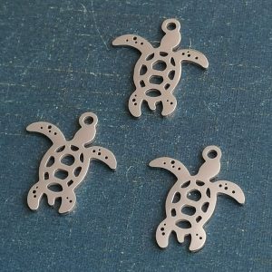 Colgante acero inoxidable tortuga plateado 36 Uds.