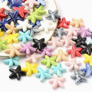 Cuenta ceramica estrella de mar 13x18mm Lote de 20Uds.