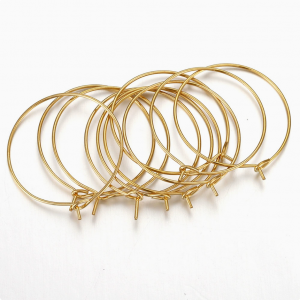 Aro de pendiente acero inoxidable dorado grosor 1mm varios medidas Pack 24 Uds.