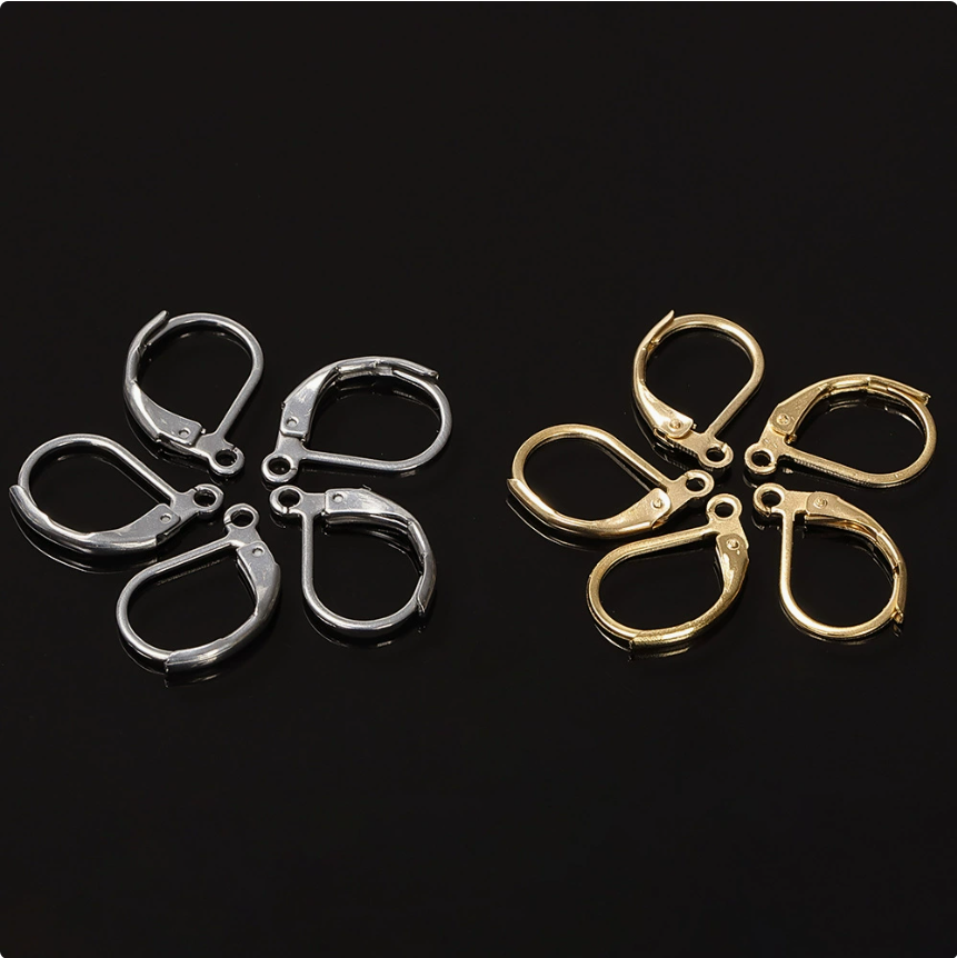 Aro de pendiente acero inoxidable plateado o dorado Pack 24 Uds.